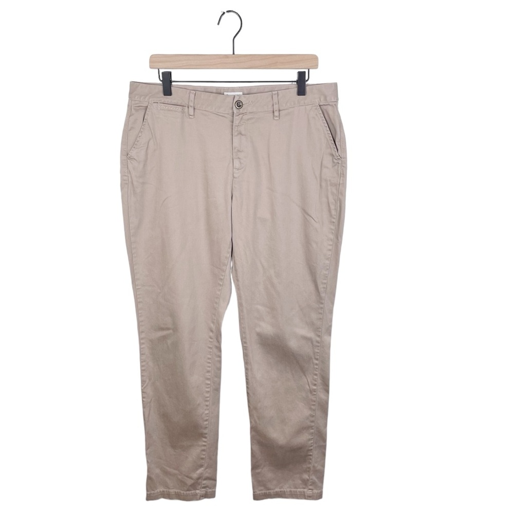 Garnet Hill Organic Pima Cotton Stretch Chino Pants Women's Size 12 Tan 44621